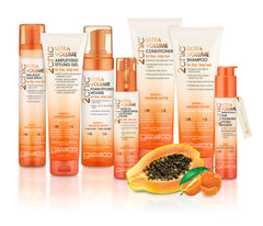 GIOVANNI 2chic Ultra-Volume close-up highlights papaya and tangerine butter for volume.
