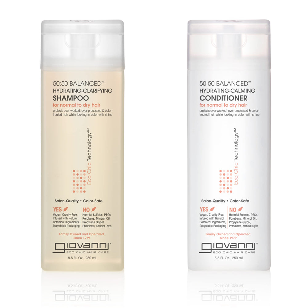Giovanni 50:50 balanced shampoo bottle for gentle clarifying cleansing and moisture