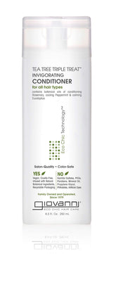 GIOVANNI Tea Tree Triple Treat conditioner bottle showing product design and scent promise