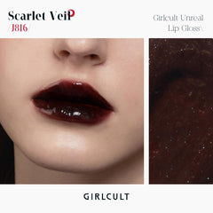 GIRLCULT gloss application swipe showing smooth, even coverage.