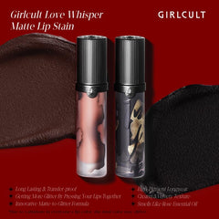 GIRLCULT Matte Lip Stain texture on lips demonstrates lightweight, breathable comfort