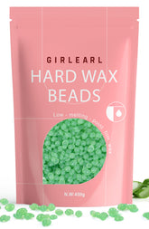 GIRLEARLE Wax Beads Aloe bottle closeup for gentle at-home hair removal
