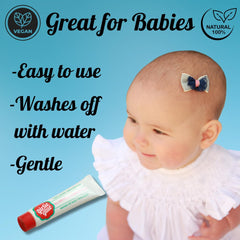 Girlie Glue on back of accessory ready to attach to hair or skin