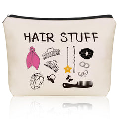 Girlly Hair Stuff makeup bag front view showing compact travel-friendly design