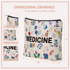 Girlly Medicine Makeup Bag linen-lined interior for easy cleaning and organization.