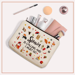 Girlly travel makeup bag waterproof exterior and linen lining ideal for on the go