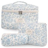 GISMTR coquette makeup bag trio pack front view for organized travel.
