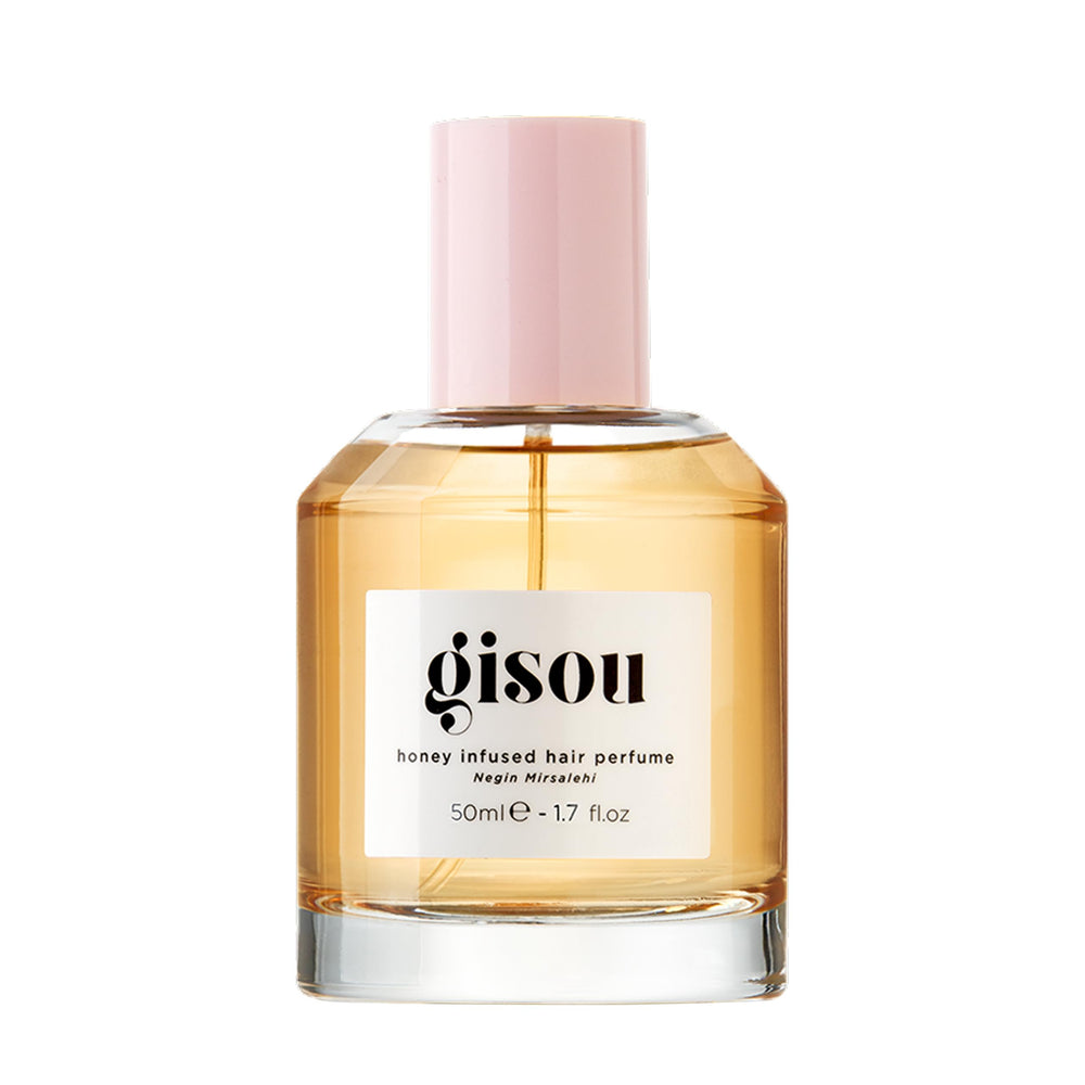 Gisou Honey Infused Hair Perfume bottle delivers long-lasting fragrance.