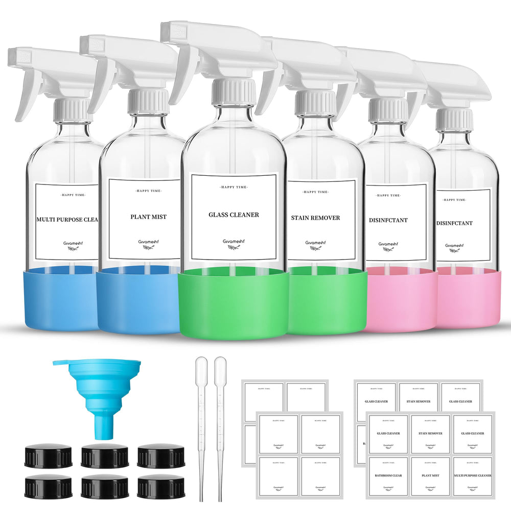 GIVAMEIHF 16oz clear glass spray bottle for precise mixing and visibility.