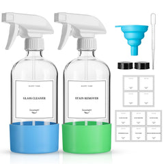 GIVAMEIHF 2-pack glass spray bottles with refillable design for cleaning