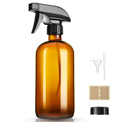 GIVAMEIHF amber glass spray bottle 16oz ready for essential oils with UV protection.