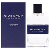 Givenchy Blue Label bottle front view, ideal for evening confidence boost.