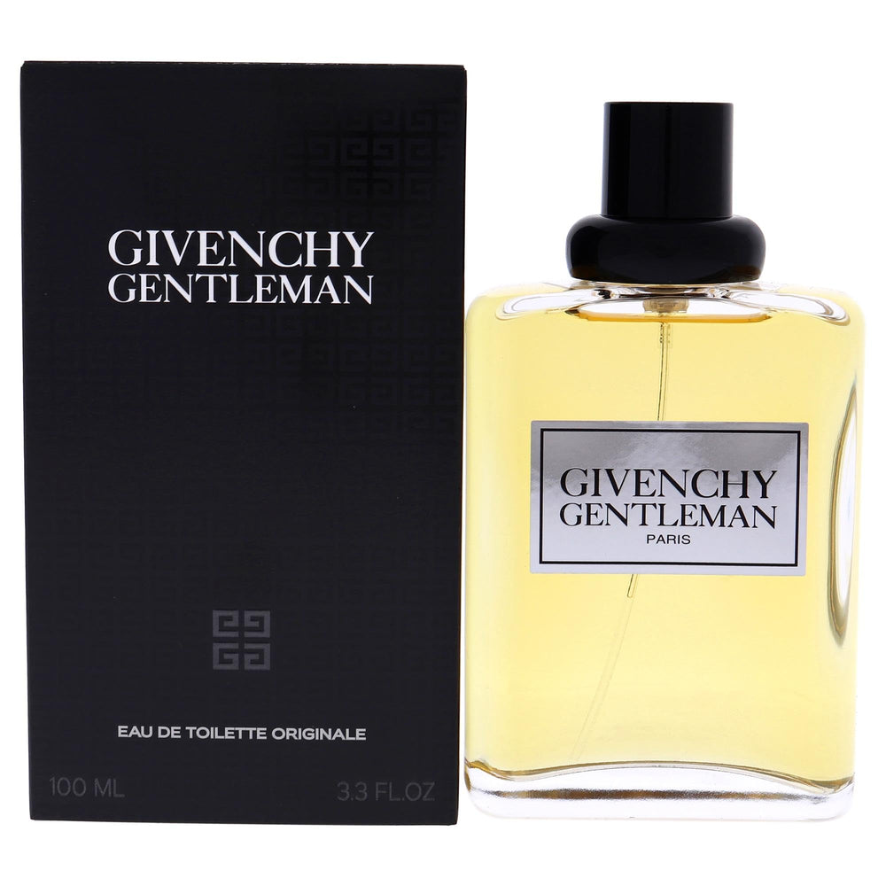 Givenchy Gentleman bottle front view delivering refined eveningwear scent.