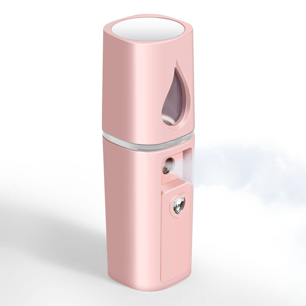 GIVERARE Nano Facial Steamer front view highlights compact portable design for on-the-go hydration.