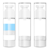 GIVITASOT airless pump bottles three-pack, front view, compact travel-friendly packaging.