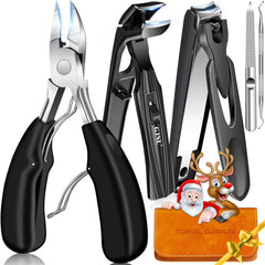 GJNL toenail clippers with wide jaw opening for easy thick-nail trims
