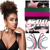 GJRR six-piece adjustable hair ties pack showing satin wraps for snag-free styling
