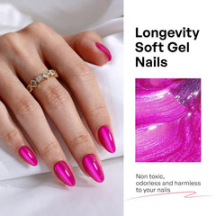 GJZEZ hot pink cat eye nails on hand showcase natural, comfortable fit.