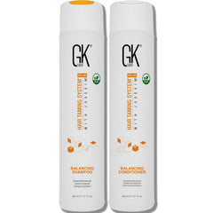 GK HAIR Balancing shampoo bottle shows 72-hour freshness for oily roots.