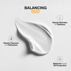 GK HAIR Balancing shampoo lather close-up emphasizes detox and oil control.