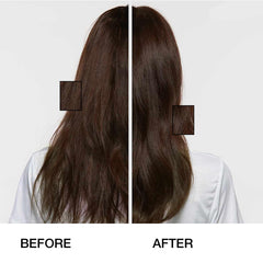 GK HAIR conditioner being poured smooths frizz-free results from root to tip.