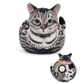 GKIOYRO drawstring makeup bag gray cat front view — spacious travel organizer.