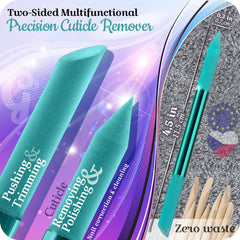 GLADZY Glass Cuticle Pusher pointed end for precise under‑nail cleaning