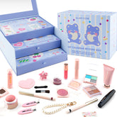 Glam Code 24-day advent calendar blue box opens daily beauty surprises for festive joy.