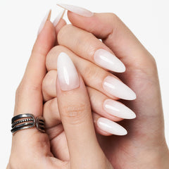 GLAMERMAID glossy short stiletto nude nails for everyday wear