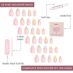 Glamnetic Confetti 12-size set ensures a snug fit across 24 nails for comfort.