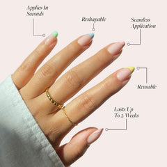 Glamnetic Confetti short almond nails kit provides quick, mess-free at-home application.