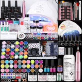 Glamonade acrylic nail kit contents: all-in-one tools for home salon manicures.