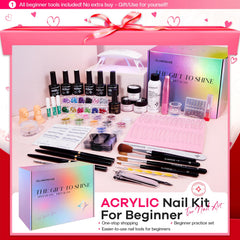 Glamonade acrylic nail kit LED lamp cures in seconds for a high-gloss finish