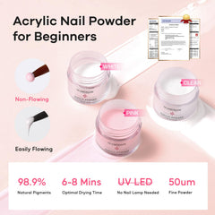 Glamonade new non-flowing acrylic powder: beginner-friendly bead control.