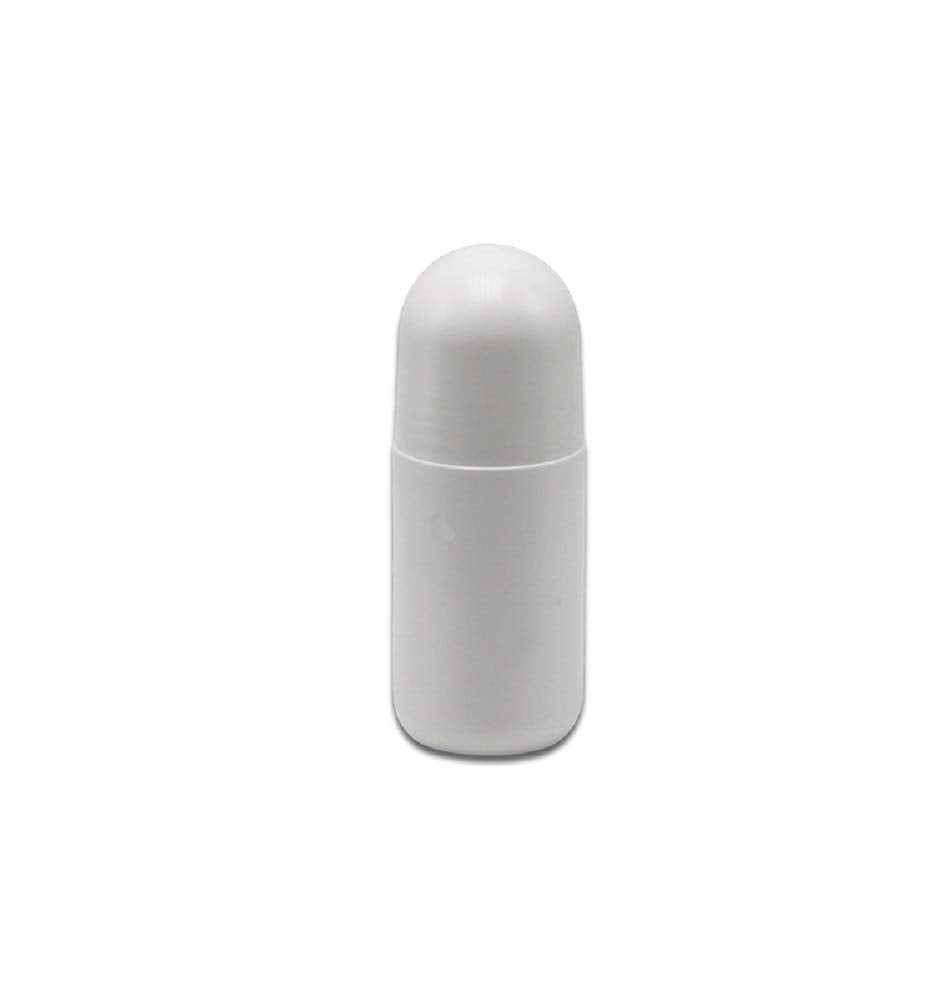 Glasstore 50ml roll-on bottle white packfront for travel-ready deodorant storage.