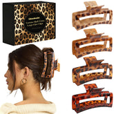 Glaudmeiss claw clip tortoise-shell front view shows jumbo grip for thick hair