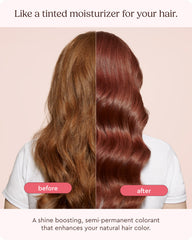 Glaze Supergloss color swirl on hair for instant pigment and moisture.