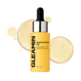 Gleamin Brightening Face Oil bottle showing radiant glow and hydration benefits