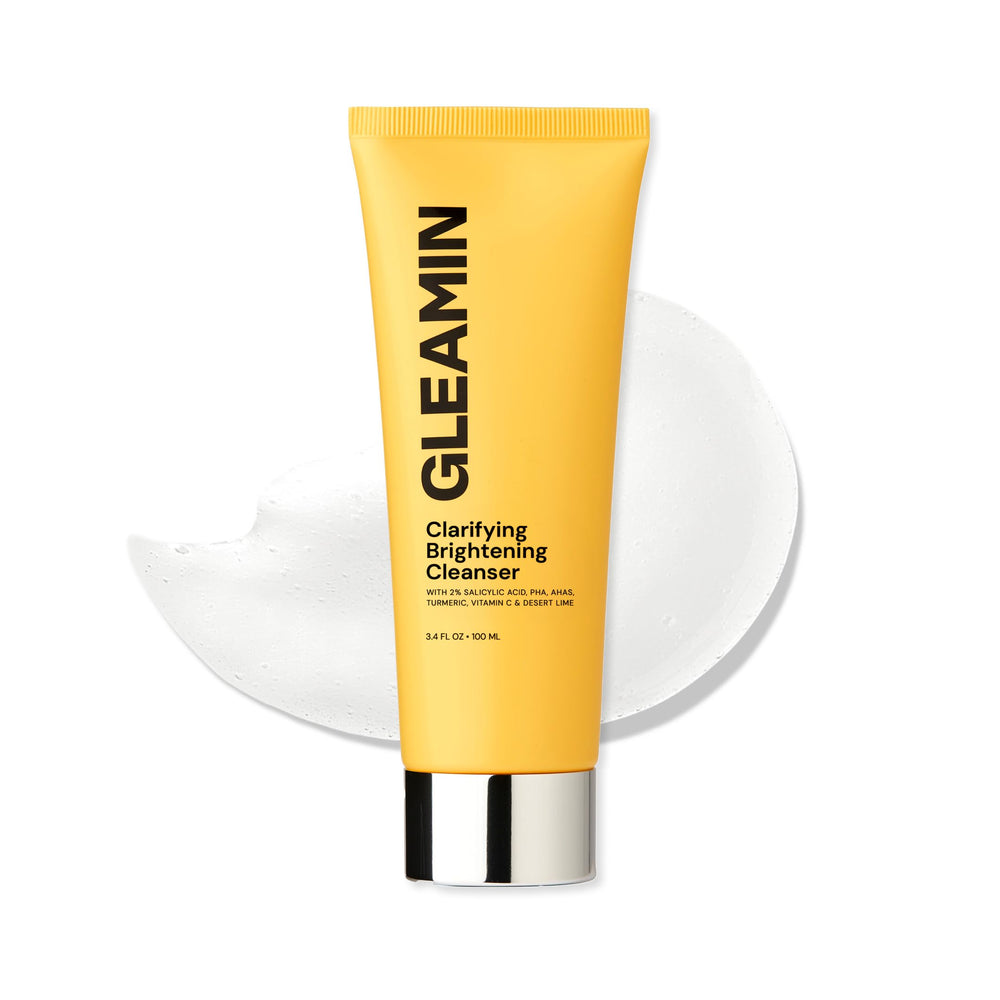 Gleamin vitamin c face wash bottle with cream-to-foam texture for daily cleansing