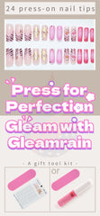 Gleamrain nails featuring 3D coat flower design for texture and style.