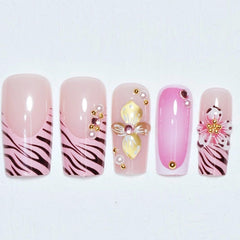 Gleamrain nails with strong adhesive glue for secure all-day wear.
