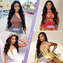 Gleeper human hair wig 14A-grade soft baby hairs for easy styling.