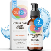 GLEOW Pure Hyaluronic Acid Serum bottle showcasing intense hydration boost for the skin.