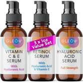 GLEOW total package serum set with pump bottles supports convenient daily layering