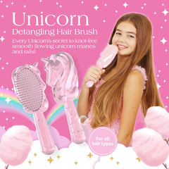 Glimmer Wish kids brush with soft bristles gentle on delicate hair.