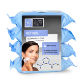 Global Beauty Care Retinol Cleansing Wipes pack front for convenient skincare routine.
