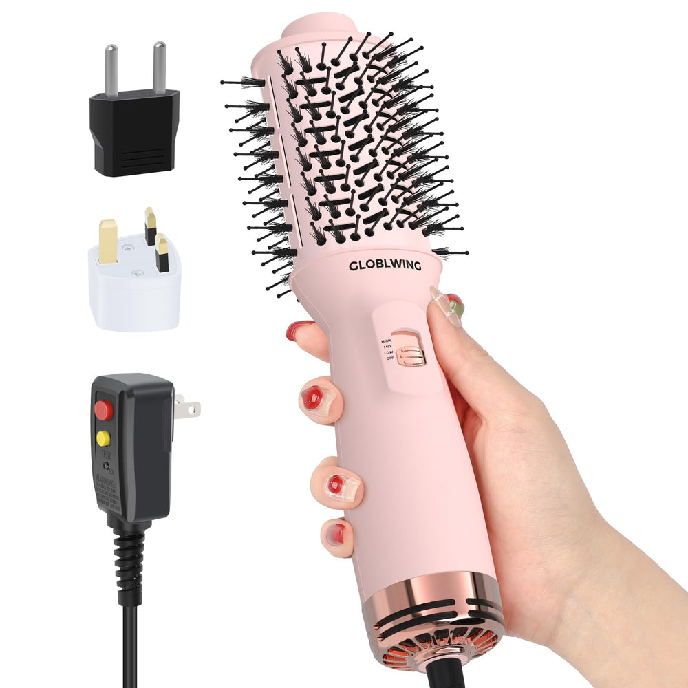 GLOBLWING oval barrel travel dryer brush for quick on the go smoothing and volume