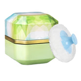 Glooyoderr powder-puff-container green, compact for on-the-go touch-ups.