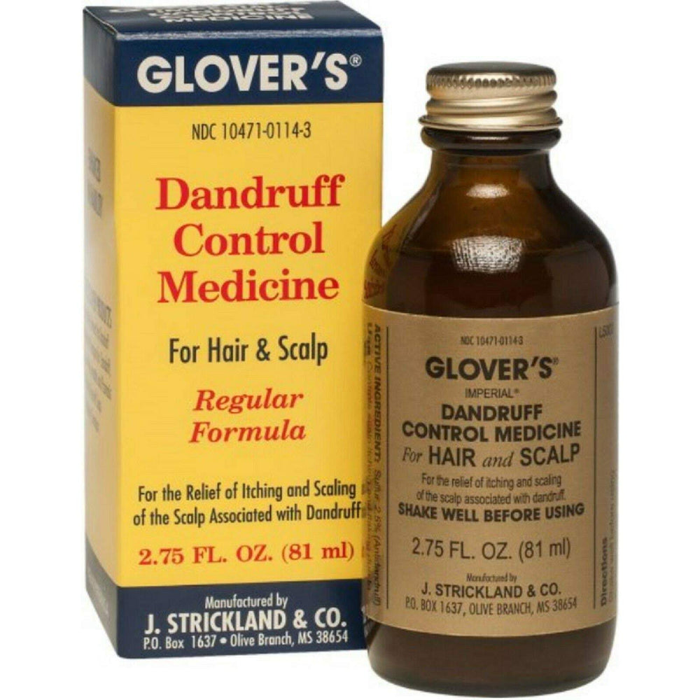 Glovers Dandruff Control Medicine Regular Formula bottle for scalp relief and manageable hair.
