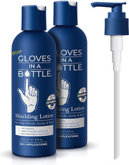 Gloves In A Bottle shielding lotion dispenser close-up for easy application during repetitive tasks